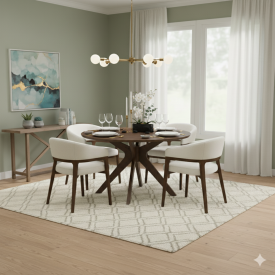 Corinne Dining Table: Walnut Finish